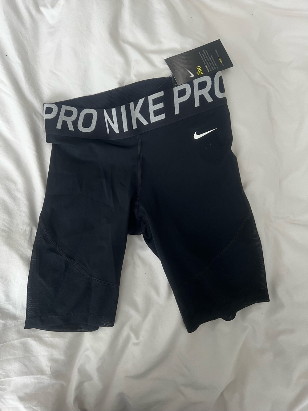 Nike Pro Black Training Bike Shorts with Gray Waistband